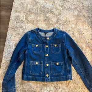 J. Crew Blue Denim Jacket with Gold Buttons